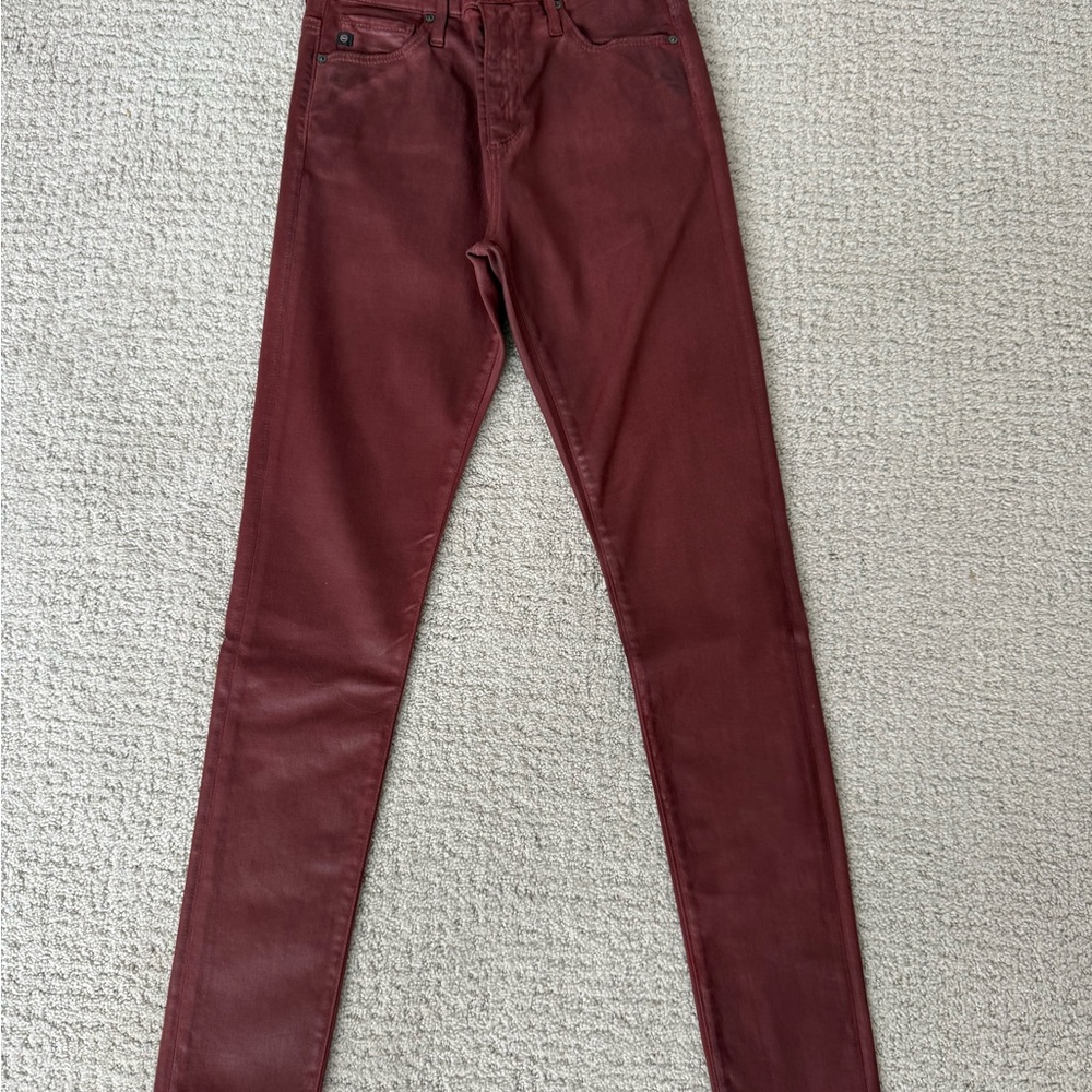 Ag Adriano Goldschmied Farrah Ankle Skinny Jeans in Burgundy